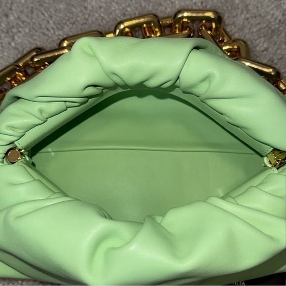 Bottega Veneta Mint Green Chain Pouch Leather Bag NEW - Picture 11 of 14